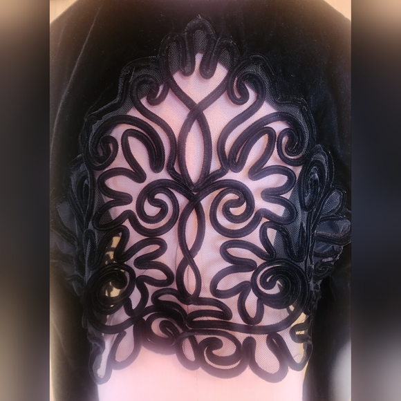 Gunne Sax by Jessica McClintock Vintage Black Velvet Bolero Sz 18W - Picture 3 of 9